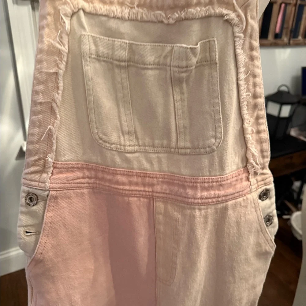 Papermoon Pink and Cream Adorable Distressed Jumpsuit Size Small - Picture 9 of 14